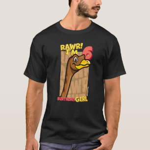 Rawr I'm 6 Birthday Girls 6th Birthday Dino Gallim T-Shirt