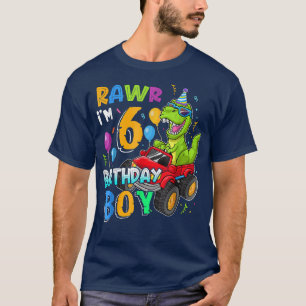 Rawr I'm 6th Birthday Boy 6 Year Old Dinosaur Mons T-Shirt