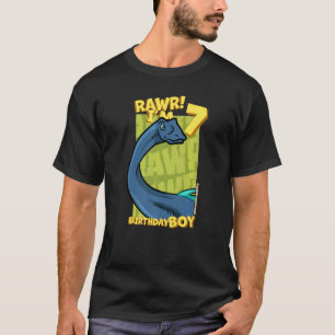 Rawr I'm 7 Birthday Boys 7th Birthday Dino Quaesit T-Shirt