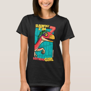 Rawr I'm 7 Birthday Girls 7th Birthday Dino Deino T-Shirt