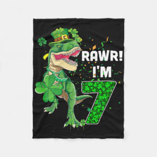 Rawr I'm 7 Birthday Years Old 2015 T Rex Dinosaur  Fleece Blanket