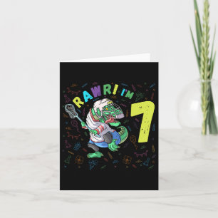 Rawr I'm 7 Dinosaur T-rex 7 Year Old Boy Birthday Card