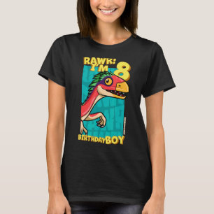 Rawr I'm 8 Birthday Boys 8th Birthday Dino Deinon T-Shirt