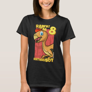 Rawr I'm 8 Birthday Boys 8th Birthday Dino Ovirap T-Shirt