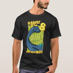 Rawr I'm 8 Birthday Boys 8th Birthday Dino Quaesi T-Shirt
