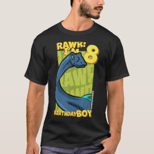 Rawr I'm 8 Birthday Boys 8th Birthday Dino Quaesi T-Shirt