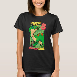 Rawr  I'm 8 Birthday Girls 8th Birthday Dino Iguan T-Shirt