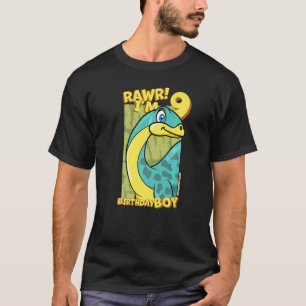 Rawr I'm 9 Birthday Boys 9th Birthday Dino Apatosa T-Shirt