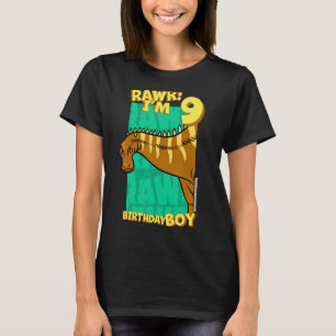 Rawr I'm 9 Birthday Boys 9th Birthday Dino Rebbac T-Shirt