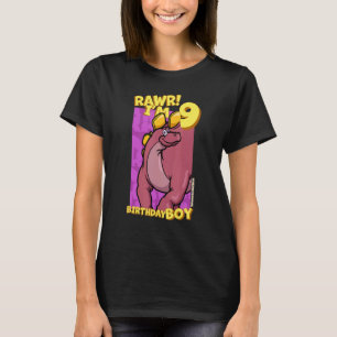 Rawr I'm 9 Birthday Boys 9th Birthday Dino Wuerho T-Shirt