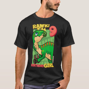 Rawr I'm 9 Birthday Girls 9th Birthday Dino Iguan T-Shirt