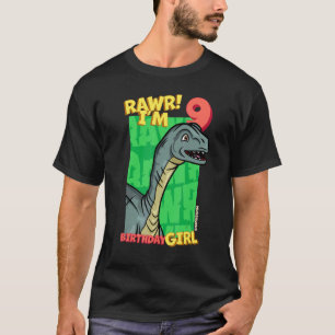 Rawr I'm 9 Birthday Girls 9th Birthday Dino Mussau T-Shirt
