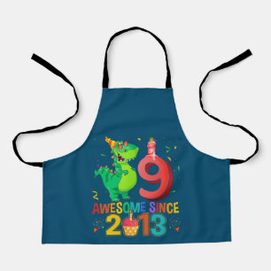 Rawr I'm 9 Kids 9 Year Old 9th Birthday Apron