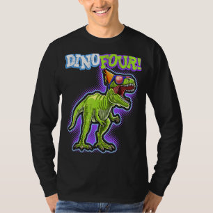 Rawr I'm a Dinofour Rex Dinosaur 4th Birthday Part T-Shirt