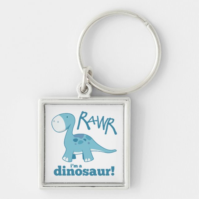 RAWR I'm a Dinosaur Diplodocus Premium Keychain (Front)