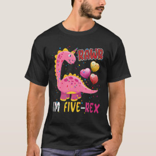 Rawr I'm Five-Rex Funny 5Th Birthday 5 Years Old R T-Shirt