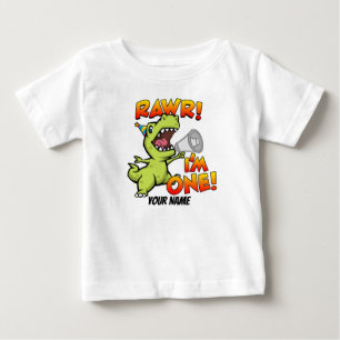 Rawr I'm One Dinosaur Baby T-Shirt