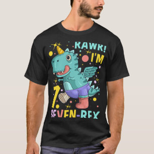 Rawr I'm Seven Rex 7th Birthday Dinosaur 7 Year Ol T-Shirt