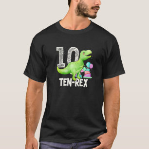 Rawr I'm Ten Rex 10th Birthday 10 Years Old Dinos T-Shirt