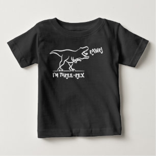 Rawr I'm Three -Rex 3rd Birthday Dinosaur Shirt, Baby T-Shirt