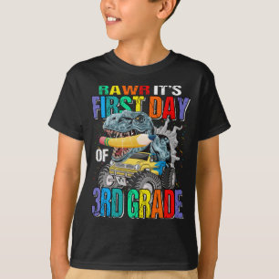 Rawr It's First Day Of 3rd Grade Monster Truck T-Shirt