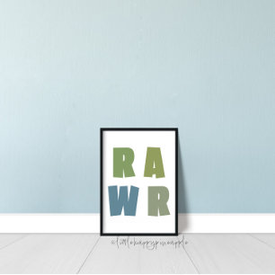 RAWR Kids Room Dinosaur Wall Art