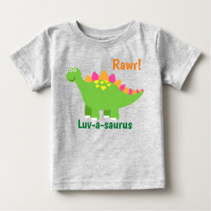 Rawr! Luv-a-saurus baby boy green dinosaur T-Shirt