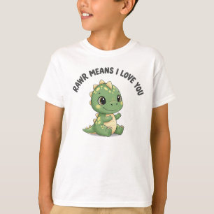 Rawr Means I Love You Cute Dinosaur Cartoon Desi T-Shirt