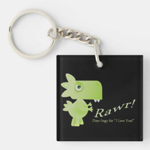 Rawr Means I Love You Dino Key Ring