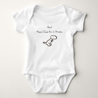 RAWR! Means I Love You In Dinosaur Baby Bodysuit