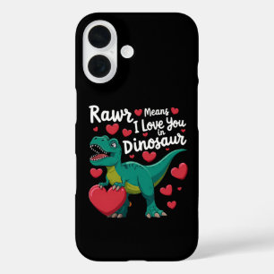 Rawr Means I Love You In Dinosaur T Rex Valentines iPhone 16 Case