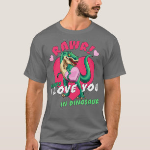 Rawr Means I Love You In Dinosaur Valentines Day D T-Shirt