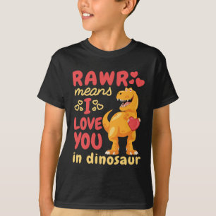 Rawr Means I Love You in Dinosaur Valentine's Day T-Shirt