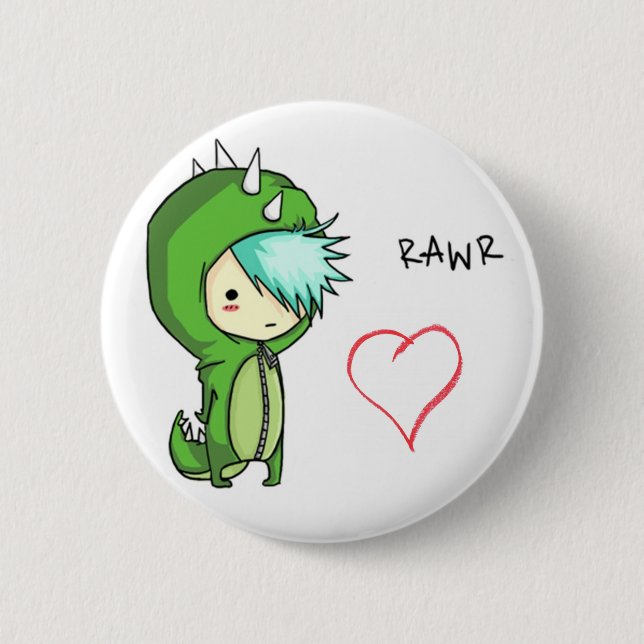 Rawr means love 6 cm round badge (Front)