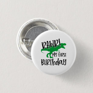 RAWR My 1st Birthday 3 Cm Round Badge