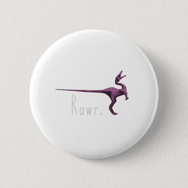 Rawr Pink Dinosaur 6 Cm Round Badge (Front)