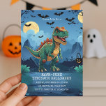 RAWR-some Dinosaur Halloween Kids Party Holiday Card<br><div class="desc">Get ready for a roar-some celebration with this Halloween dinosaur party invitation! Perfect for little boys and dino lovers,  this invite features a cheerful T-Rex under a spooky moonlit sky with flying bats and jack-o’-lanterns. Ideal for Halloween birthdays,  costume parties,  or classroom events. Fully customisable with your party details.</div>