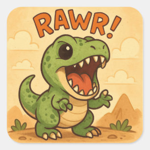 Rawr Square Sticker