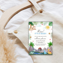 Rawr Volcano Mountain Forest Dinosaur Baby Shower