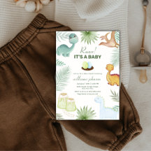 Rawr Volcano Tropical Dinosaur Baby Shower 