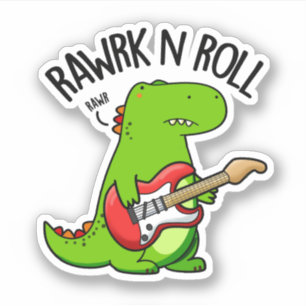 Rawrk And Roll Funny Rocker Dinosaur Pun