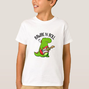 Rawrk And Roll Funny Rocker Dinosaur Pun  T-Shirt
