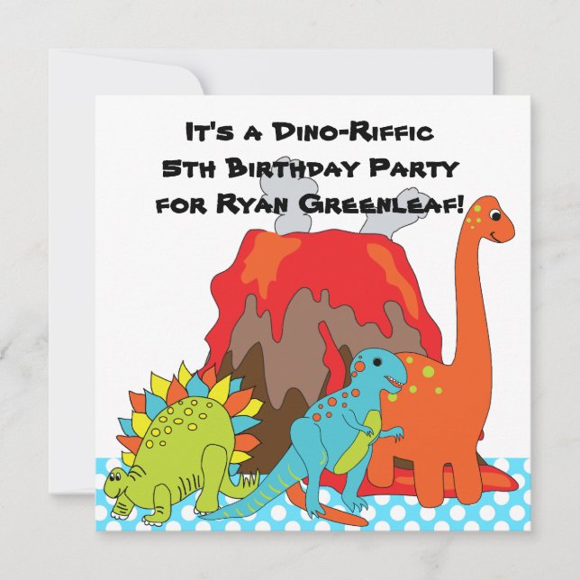RAWRRR Dinosaur Dino Birthday Party Invitations (Front)