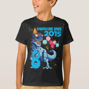 Rawrsome Since 2015 8th Birthday Dinosaur T Rex Gi T-Shirt