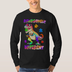 Rawrsomely Different Dinosaur Autism Awareness T-Shirt