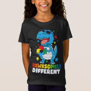 Rawrsomely Different Dinosaur Autism Awareness T-Shirt