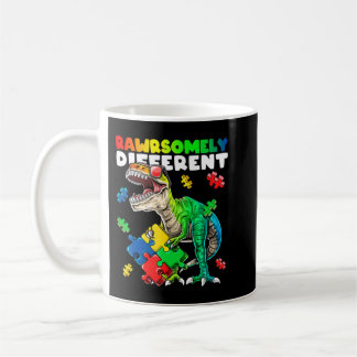 Rawrsomely different dinosaur autism awareness top coffee mug
