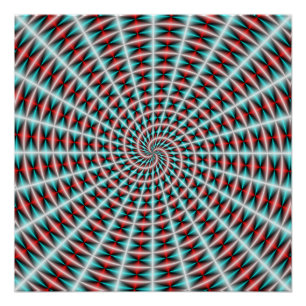 Ray and Spiral Weave in Blue and Red Poster
