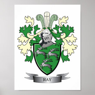 Ray Family Crest Coat of Arms Poster