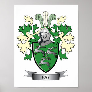Ray Family Crest Coat of Arms Poster